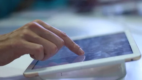 Young Woman Testing Tablet Stock Footage 87136429
