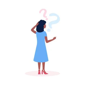 Young woman thinking Illustration