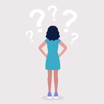 Young woman thinking Stock Illustration