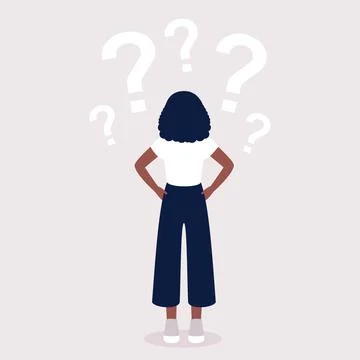 Young woman thinking Stock Illustration