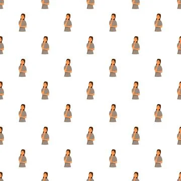 Young woman thinking seamless pattern illustration Stock-Illustration