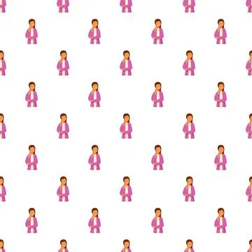 Young woman thinking seamless pattern white background Illustrazione stock