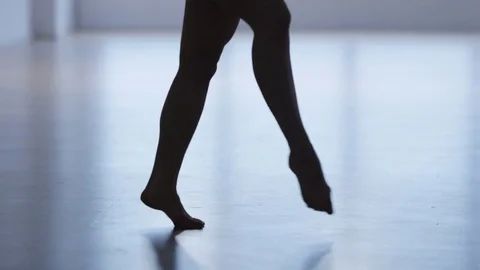 Young Woman Training Dance Steps in a Gym Stock Footage 72126726