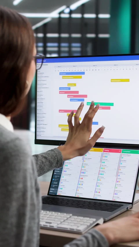 Young Woman Using Computer Software Stock Footage 335881112
