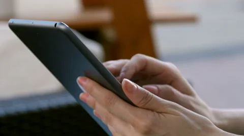 Young Woman Using Digital Tablet PC Stock Footage 65310280