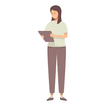 Young woman using digital tablet Stock Illustration
