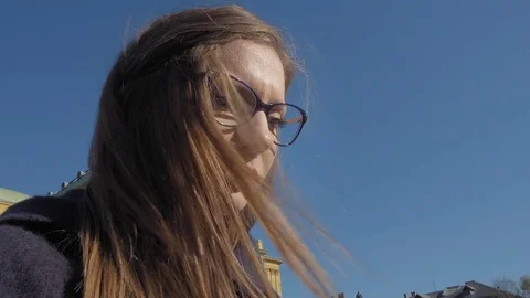 Young woman using tablet Stock Footage 74184579