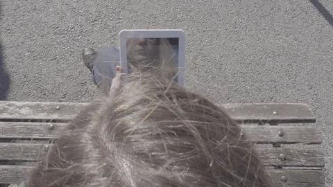 Young woman using tablet Stock Footage 74340891