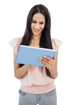Young woman using tablet pc Foto stock