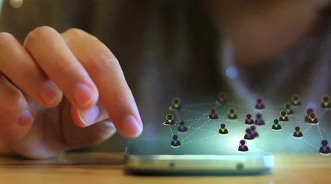 Young woman using touchscreen mobile phone. Stock Footage 46312668
