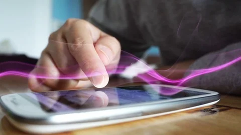 Young woman using touchscreen mobile phone. Stock Footage 83162834