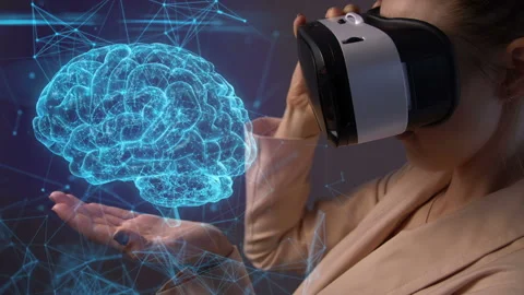 Young woman using a virtual reality headset Vidéo 105375747