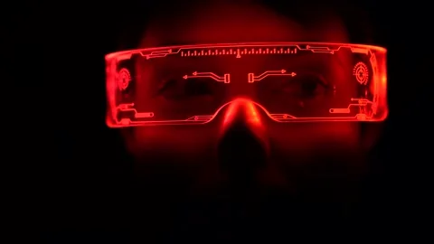 Young woman is using virtual reality glasses. Stock Footage 232293541