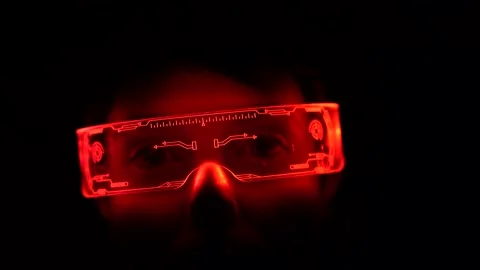 Young woman is using virtual reality glasses. Stock Footage 232293649