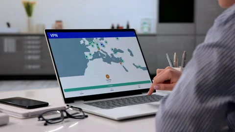 Young Woman Using VPN On Mobile Device For Private And Secure Internet Access Stock-Footage 333843061