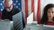 Young  Woman Voting In Voting Booth Stock Footage