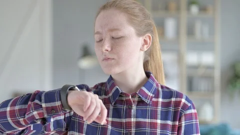 Young Woman Waiting While Checking time Video stock 114779651