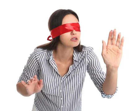 Blindfolded Woman Stock Photo, Royalty-Free