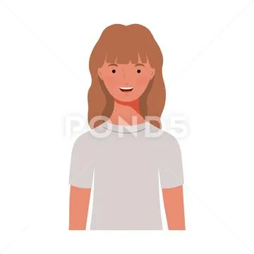 Young woman on white background Stock Illustration