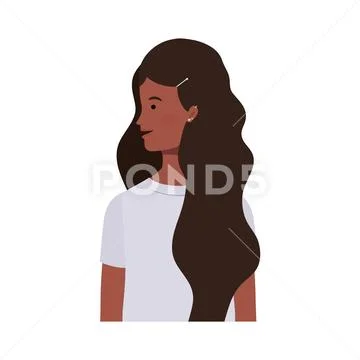Young woman on white background Stock Illustration