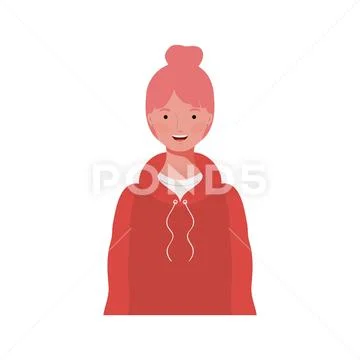 Young woman on white background Stock Illustration