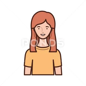 Young woman on white background Stock Illustration