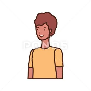 Young woman on white background Stock Illustration