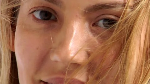 Young woman in wind Stock Footage 8570683