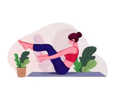 Young woman woman doing yoga for Yoga Day Celebration Stock Illustration