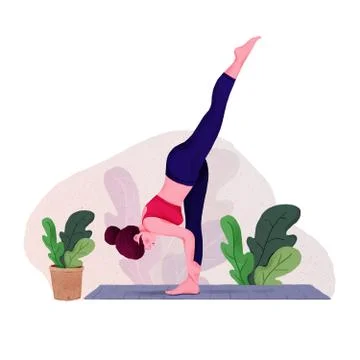 Young woman woman doing yoga for Yoga Day Celebration Stock Illustration