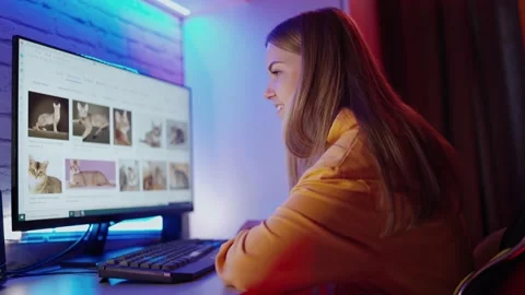 Young woman working on computer Stock Footage 135109370