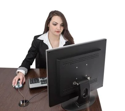 Young woman working on a computer Stock Photos