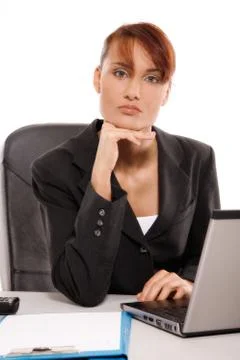 Young woman working with computer Stock Photos