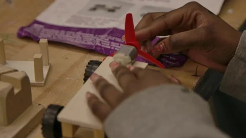Young woman working on STEM project in school class Stock Footage 283516227