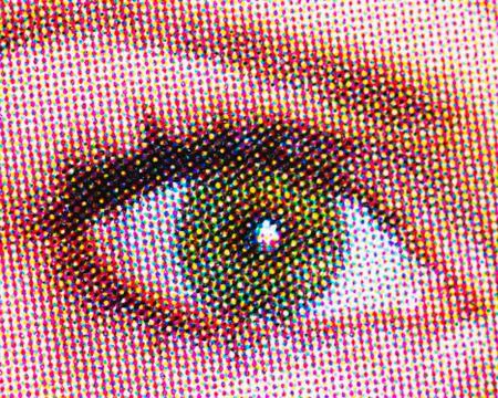 Young woman's eye pixelated Foto stock
