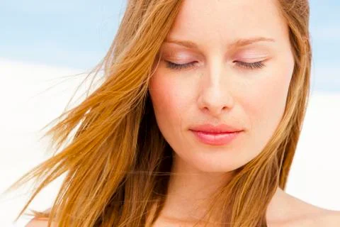 Young woman's face Stock Photos