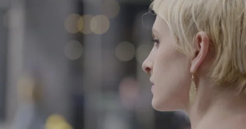 Young woman's point of view looking around in Downtown LA 4K Stock Footage 61720808