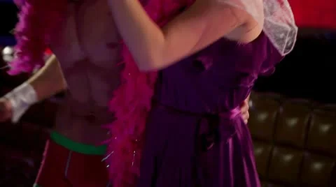 Young women dancing with male stripper o... | Stock Video