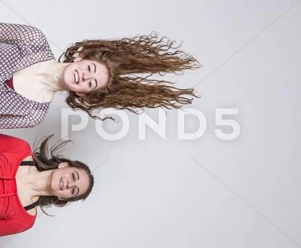 Young women having fun, smiling Stock Photos