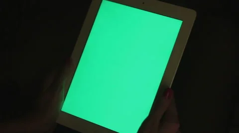 Young Women With Tablet Computer Sitting Hd Chromakey Video stock 46807784