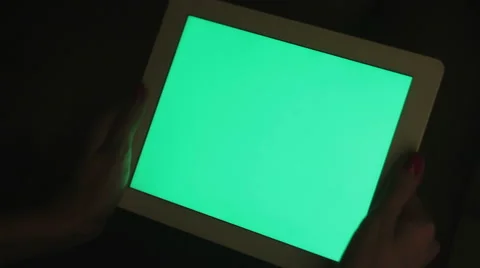 Young Women With Tablet Computer Sitting Hd Chromakey Video stock 46808224
