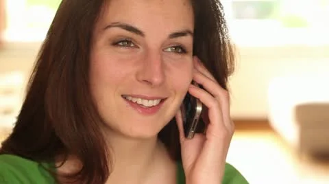 Young women talking on the phone Stock Footage