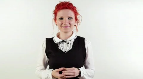 Young Womman Explaining CC HDV 스톡 동영상 723202