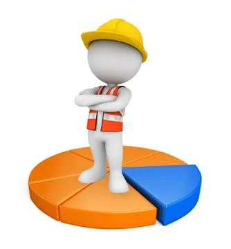 Young worker with business graph Stock Illustration