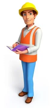 Young worker with diary Stock Illustration