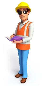 Young worker with diary Stock Illustration