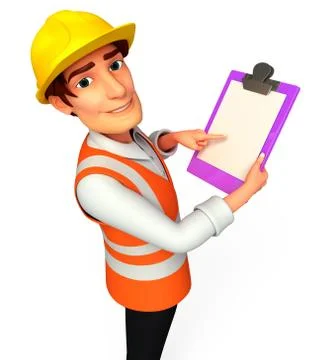 Young worker with notepad Stock Illustration