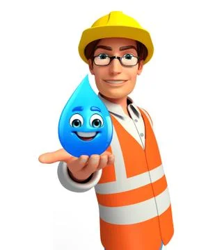 Young worker with water drop Ilustração Stock