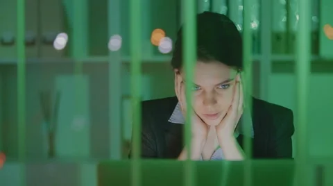 The young worker works over the project hard Stock Footage 62521181