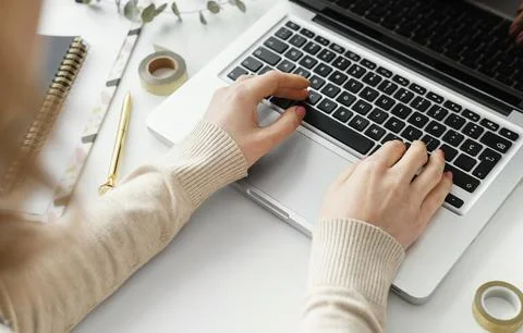 Young writer taking notes Stock Photos